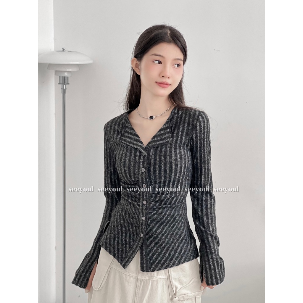 Áo len kiểu nhún ngực basic-4456