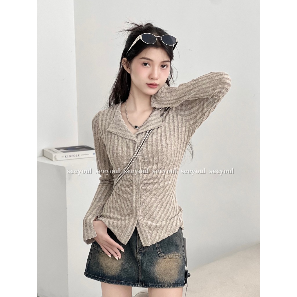 Áo len kiểu nhún ngực basic-4456