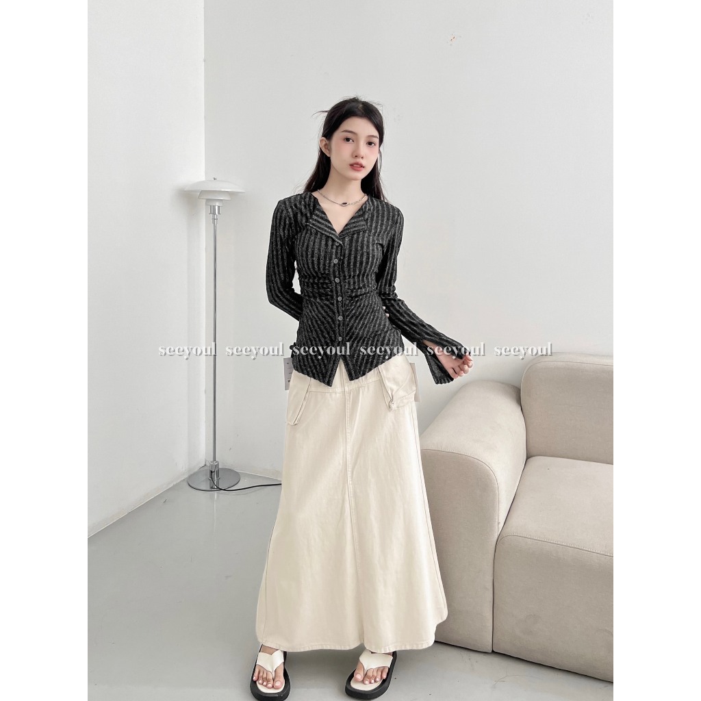 Áo len kiểu nhún ngực basic-4456