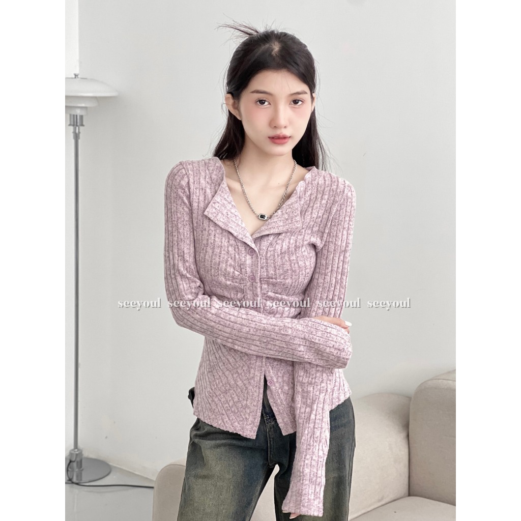 Áo len kiểu nhún ngực basic-4456