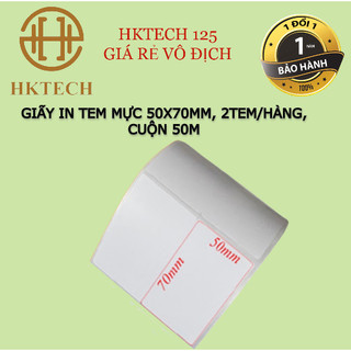 Giấy in mã vạch 2 tem 50x70 mm - giấy in tem 2 hàng 5x7 cm