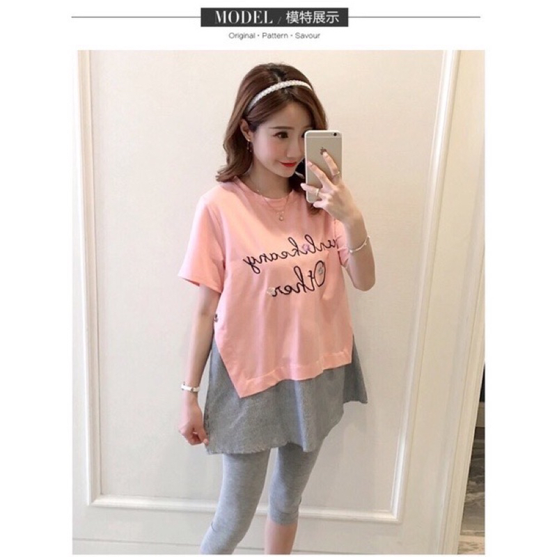 Áo bầu cotton phối kẻ _hình thêu sắc nét _xả hàng