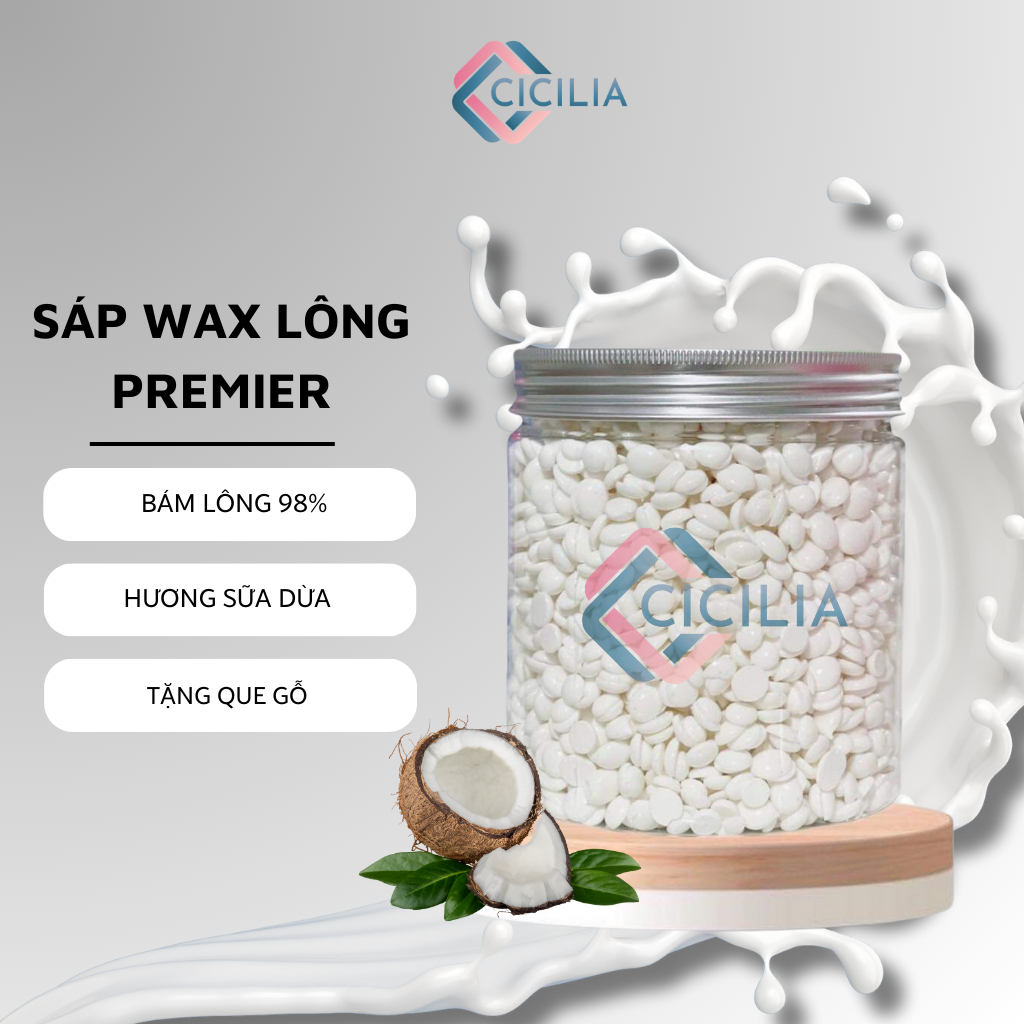 Sáp Wax Lông Premium Chuyên Dành Cho Da Nhạy Cảm, Làm Sạch Tới 99% Tặng Kèm Que CICILIA 1010