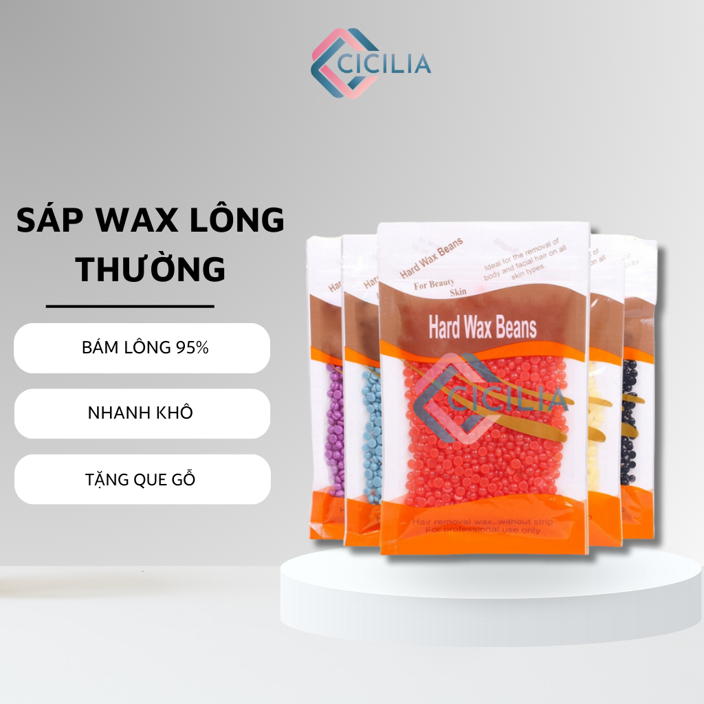 Túi 100gr Sáp Wax Lông Nóng Hạt Đậu Cao Cấp Tặng Kèm Que CICILIA 5868