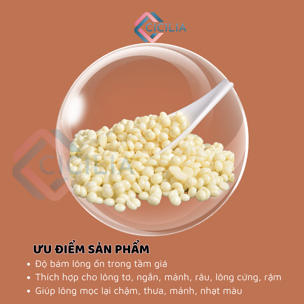 Túi 100gr Sáp Wax Lông Nóng Hạt Đậu Cao Cấp Tặng Kèm Que CICILIA 5868