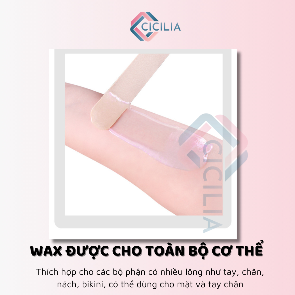 Sáp Wax Lông Premium Chuyên Dành Cho Da Nhạy Cảm, Làm Sạch Tới 99% Tặng Kèm Que CICILIA 1010