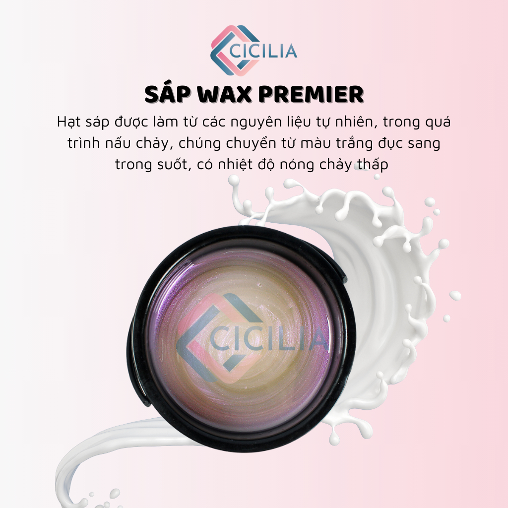 Sáp Wax Lông Premium Chuyên Dành Cho Da Nhạy Cảm, Làm Sạch Tới 99% Tặng Kèm Que CICILIA 1010