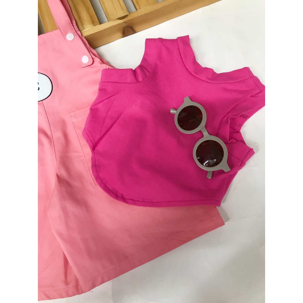 Bộ yếm và áo hồng cho bé 6-18kg