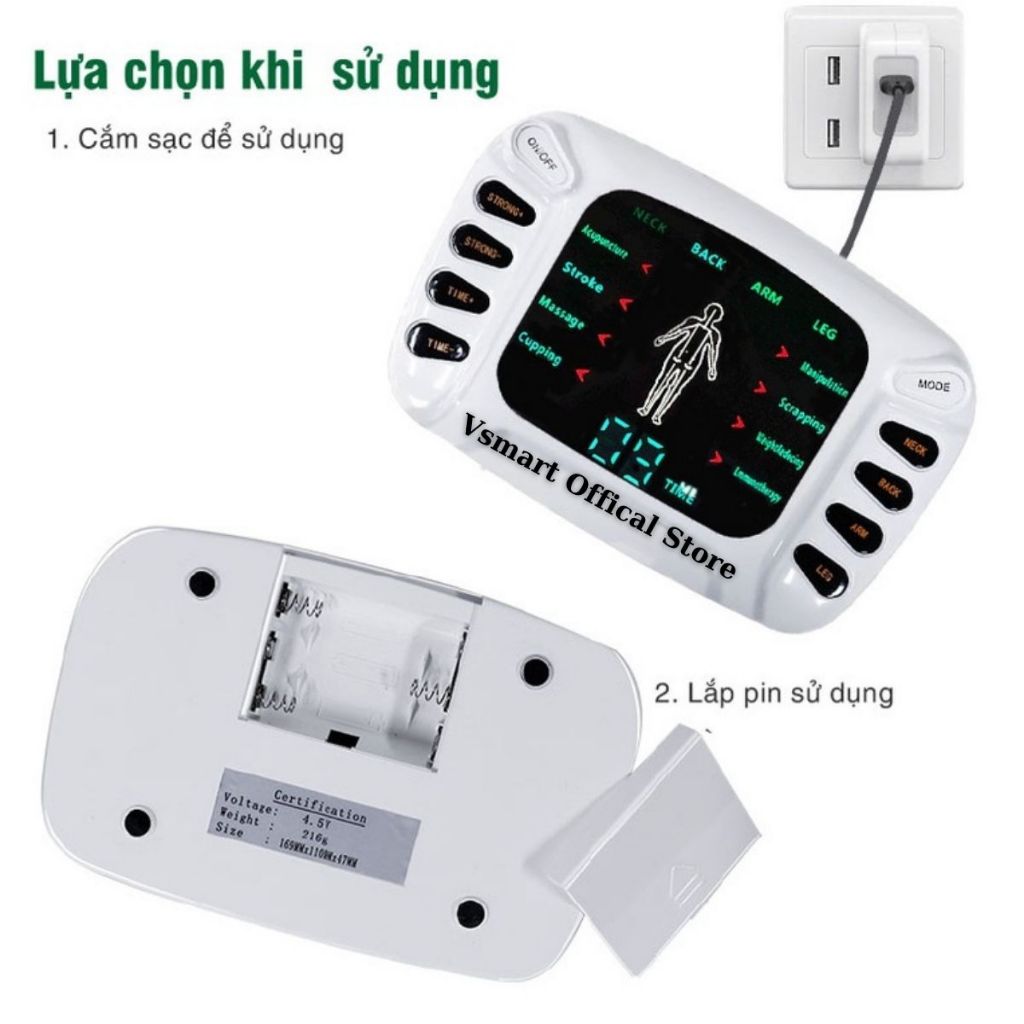 Máy massage trị liệu xung điện xoa bóp YTK-309B, Máy mát xa châm cứu điện xung toàn thân giảm đau nhức mỏi Hiệu Quả số 1