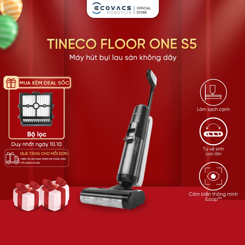 Máy Hút Bụi Lau Sàn Tineco FLOOR ONE S5_BẢN QUỐC TẾ – BẢO HÀNG 24 THÁNG-Hàng chính hãng