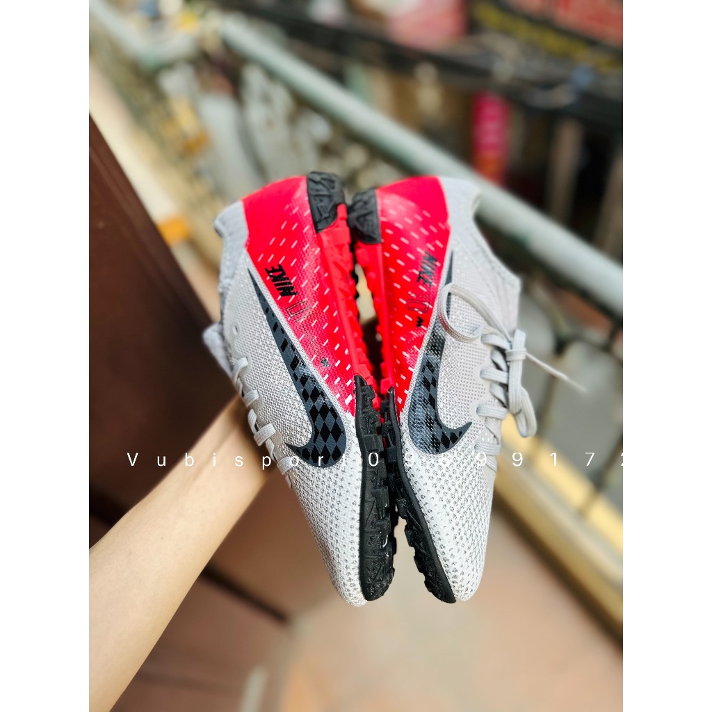 Giày bóng đá chuyên sân cỏ nhân tạo Vapor 13 Pro xám đỏ