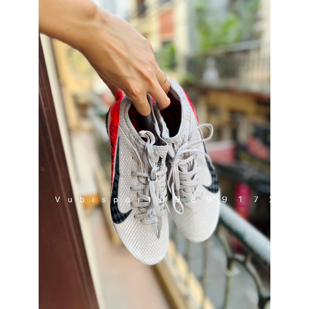 Giày bóng đá chuyên sân cỏ nhân tạo Vapor 13 Pro xám đỏ