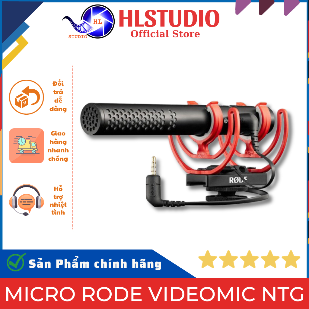 Micro RODE VideoMic NTG - Micro Shotgun Cho Camera Và Smartphone HL Studio