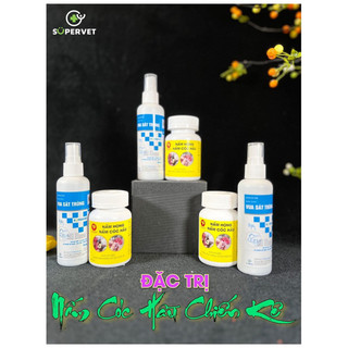 Bộ sản phẩm vua sát trùng Supervet kết hợp nấm họng, nấm cóc hầu cho gà chọi, gà đá