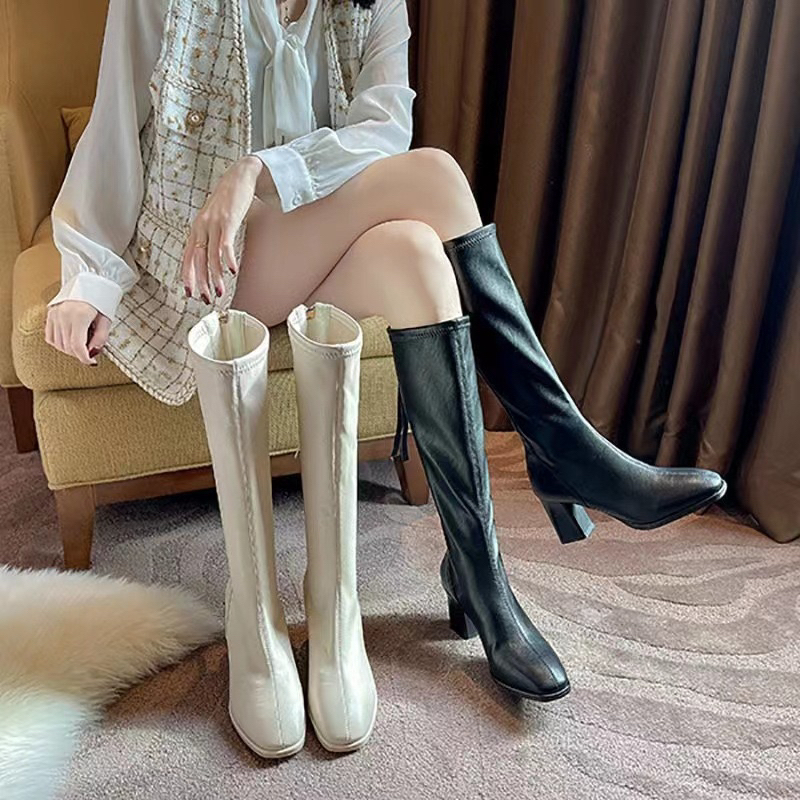Bốt đùi đế cao 6cm , Boots đùi chất da lót nỉ siêu mềm êm chân mã A806