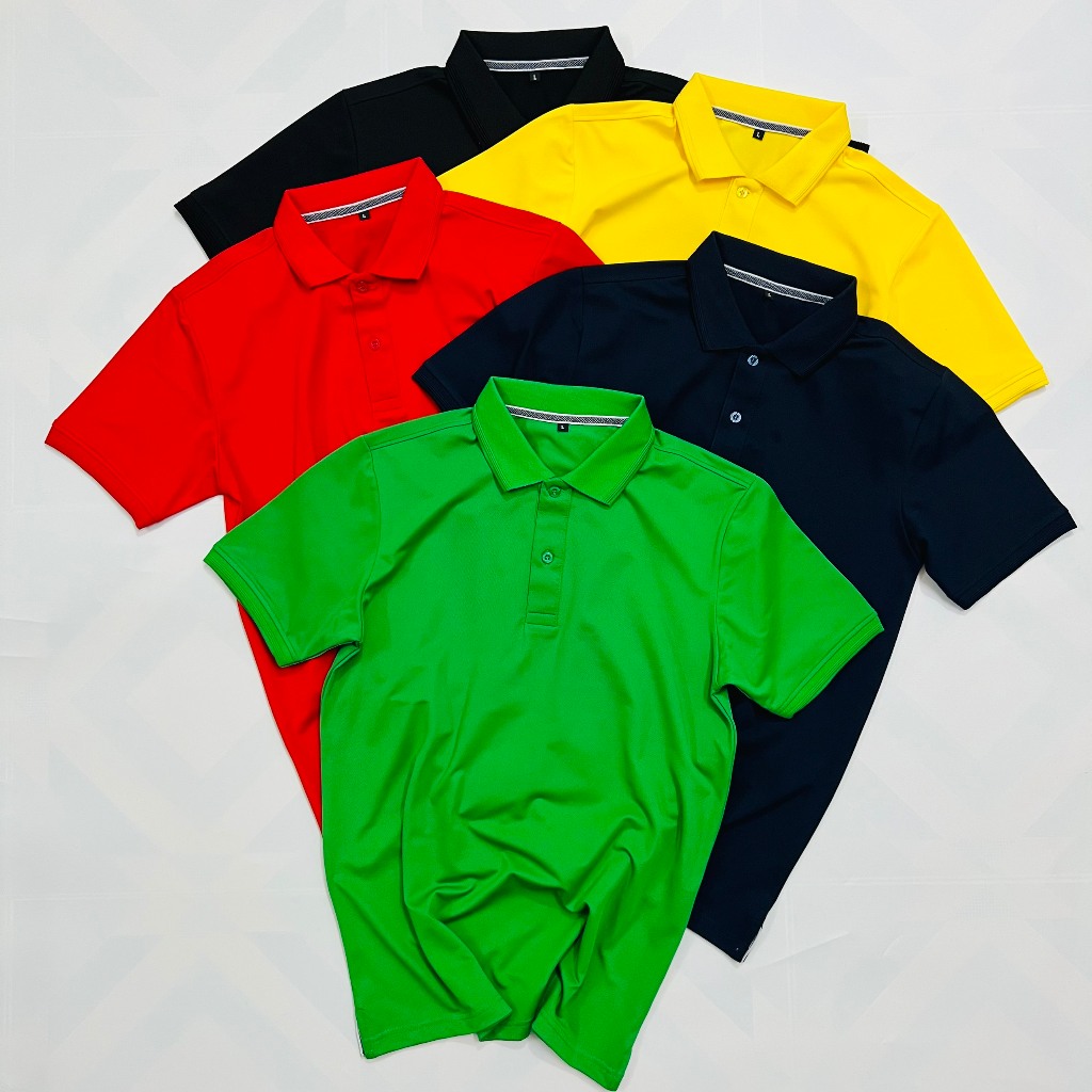 Áo thun polo 100% cá sấu 4 chiều bo gân dành cho Nam màu ĐỎ Tươi