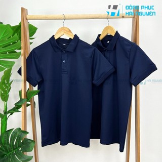 Áo thun cá sấu polo dành cho Nam màu Xanh Đen bo gân (Hàng Xuất Khẩu)