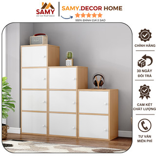 Kệ gỗ đồ đa năng có tủ 2 ngăn 3 ngăn 4 ngăn, kệ đứng đựng đồ phong cách bắc châu,kệ gỗ đa năng, kệ tổ ong có tủ
