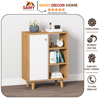 Kệ sách gỗ decor tapi phong cách nordic bắc âu, tủ để đồ bằng gỗ đa năng