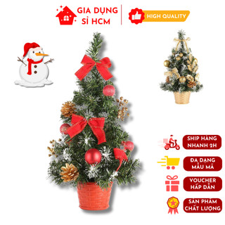 Cây thông noel 20cm để bàn trang trí decor bàn làm việc, văn phòng xinh xắn - chậu cây thông giáng sinh mini