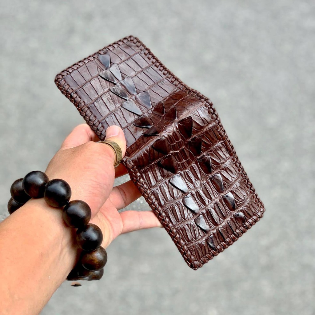 Ví Da Cá Sấu 2 Mặt, Ví Cá Sấu Cao Cấp - PHẦN GAI ĐUI CÁ SẤU