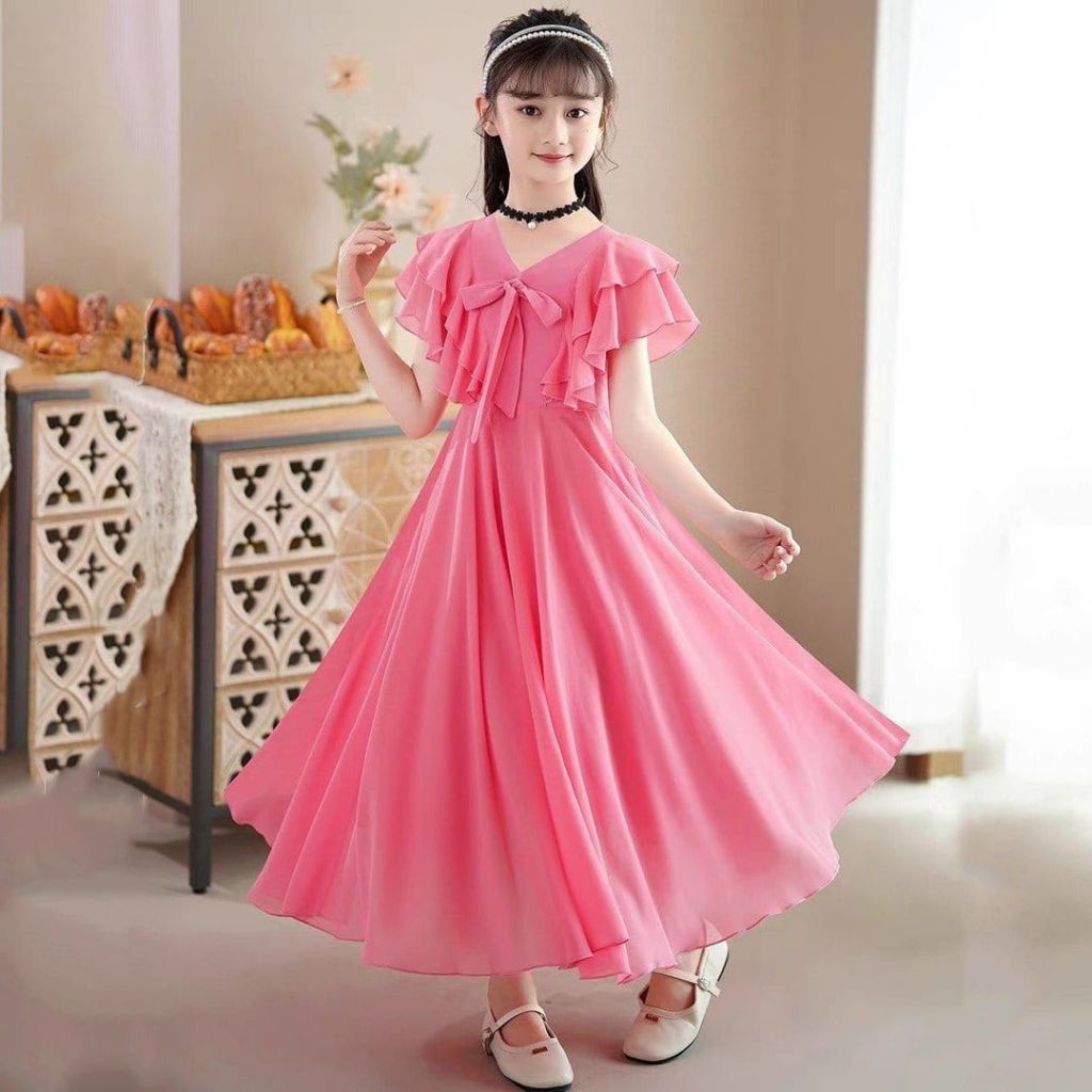 SIÊU RẺ - QUẦN ÁO TRẺ EM - ĐẦM TAY BÈO CÁNH TIÊN CÔNG CHÚA KIÊU SA CHO BÉ GÁI