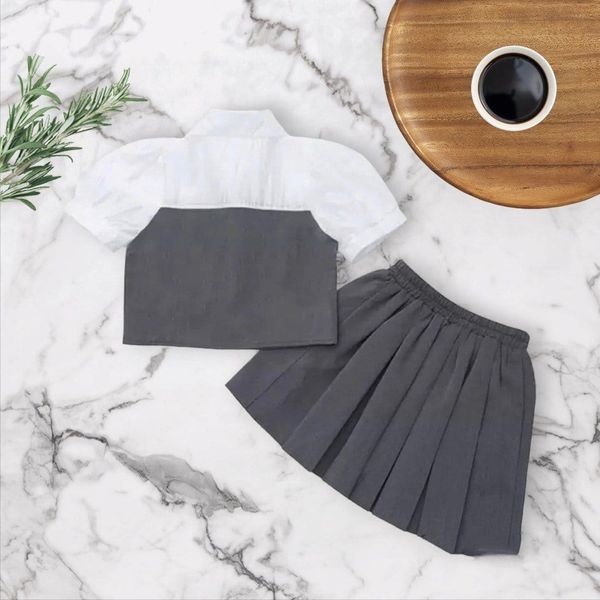 SIÊU RẺ - QUẦN ÁO TRẺ EM - SET PHỐI VÁY XẾP LY SÀNH ĐIỆU NĂNG ĐỘNG CHO BÉ ĐI CHƠI