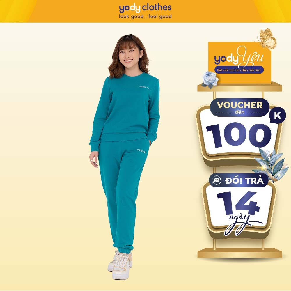 Bộ đồ thun nữ YODY chất vải mềm, nhẹ, thoáng mát BTN5050