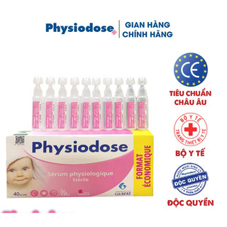 Nước muối sinh lý Pháp Physiodose tép hồng hộp 40 tép
