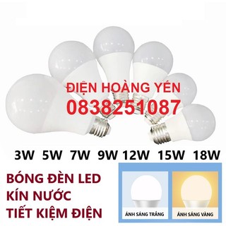 Bóng led búp tròn kín nước 3w 5w 7w 9w 12w 15w 18w