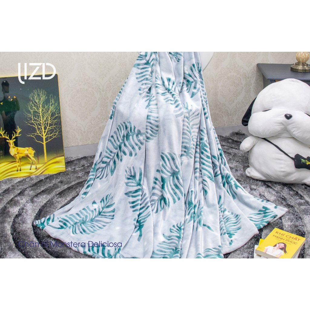 Chăn Nỉ Len Lá 2 Mặt - Monstera Deliciosa - WTF21