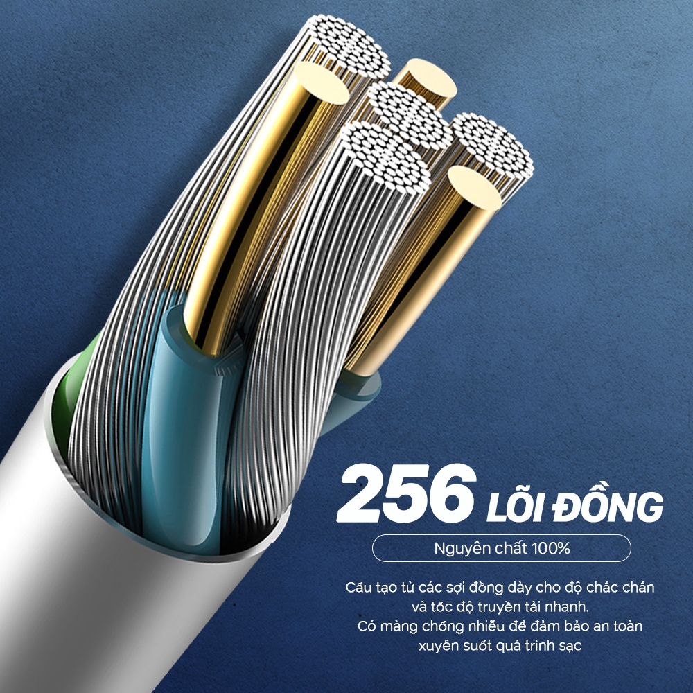 Cáp sạc siêu nhanh cho IPhone dài 1M, Chuẩn sạc nhanh không nóng máy
