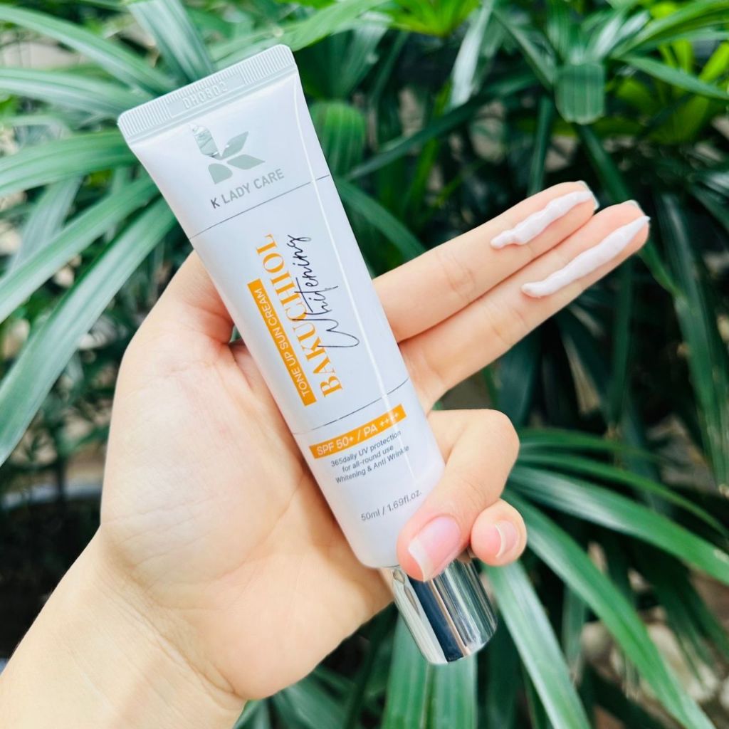Kem Chống Nắng Nâng Tone Dưỡng Trắng Giảm Nhăn K Lady Care Bakuchiol Whitening Tone Up Sun Cream 50ml SPF50+ PA++++