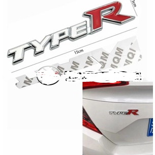 [Sỉ - Lẻ] Logo Chữ nổi Type R dùng dán phía sau xe Honda City, Civic, CR-V, Accord, Brio..