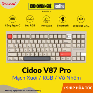 Cidoo V87 Pro - Bàn phím cơ Cidoo V87 Pro 3 mode, Vỏ Nhôm, Mạch Xuôi (Hàng Chính Hãng)