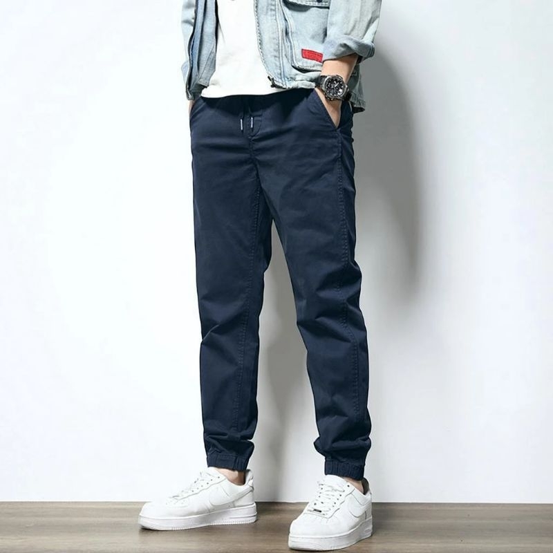 Quần Kaki Jogger side M 3 màu Be,Rêu,Tím than