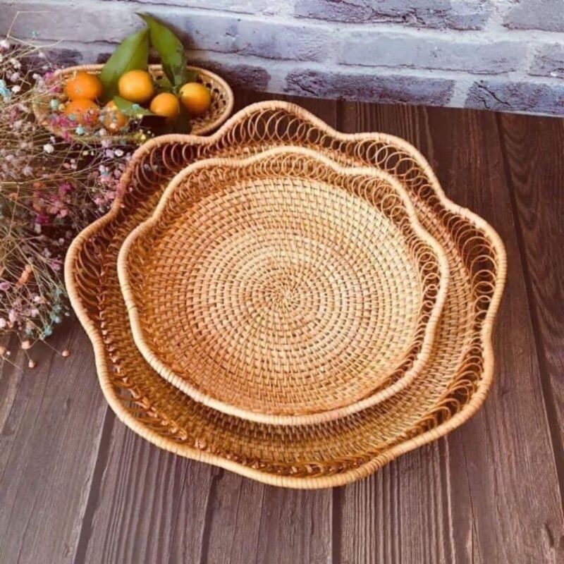 Rổ sen mây đan đáy nong