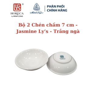 Bộ 2 Chén chấm 7 cm Jasmine Lys Trắng Ngà - Gốm sứ cao cấp Minh Long I