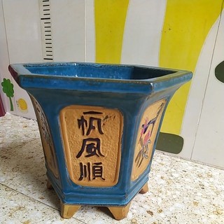 Chậu lục giác ống - Chậu trồng cây cảnh bonsai - chậu men xanh cổ