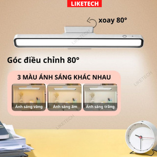 Đèn học chống cận điều chỉnh linh hoạt 32cm, đèn Led gắn bàn học tích điện đa năng điều chỉnh xoay 80 độ