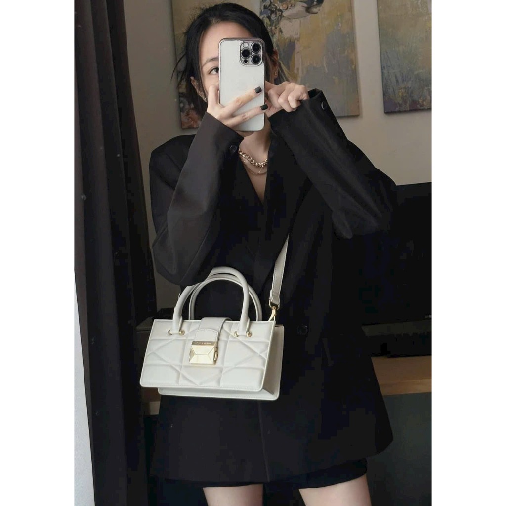 Túi xách tay + đeo chéo size 26cm*8cm*14cm có khóa kéo miệng CK2-30782203 đủ màu