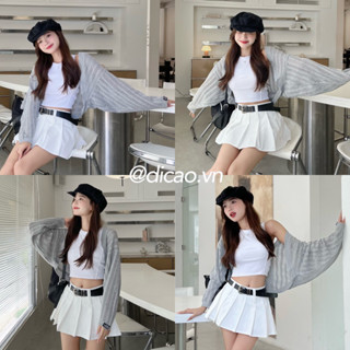 CHÂN VÁY NGẮN Y2K XẾP LY ĐEN / TRẮNG [ Hàng Có Sẵn Ship Liền ]