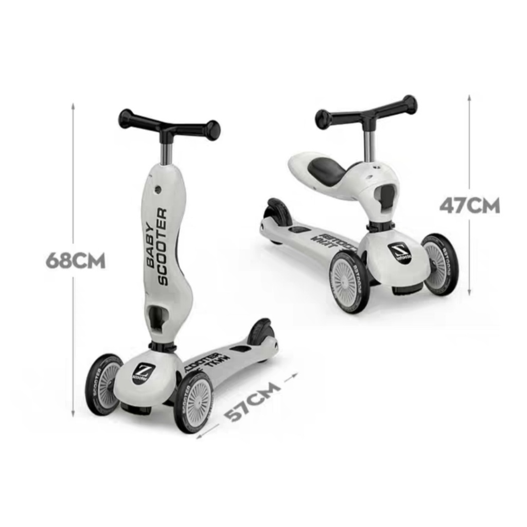 Xe Scooter/ Xe Chòi Chân Cho Bé , Xe  Trượt Cân Bằng 3in1 Giúp Bé Tập Đi, Vui Chơi Thoải Mái