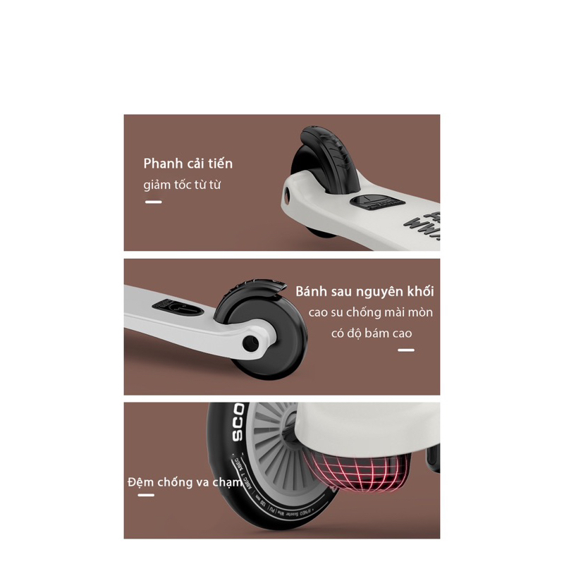 Xe Scooter/ Xe Chòi Chân Cho Bé , Xe  Trượt Cân Bằng 3in1 Giúp Bé Tập Đi, Vui Chơi Thoải Mái