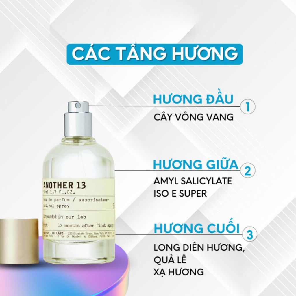Nước hoa nam nữ Le Labo Another 13 chiết 10ml tinh dầu nước hoa cao cấp mùi hương vô cùng ảo diệu