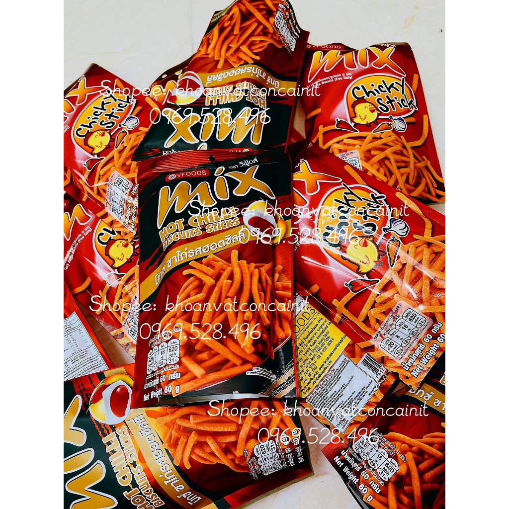 Snack Bim Bim Tăm Que Mix Thái Lan Gói Lớn 60g