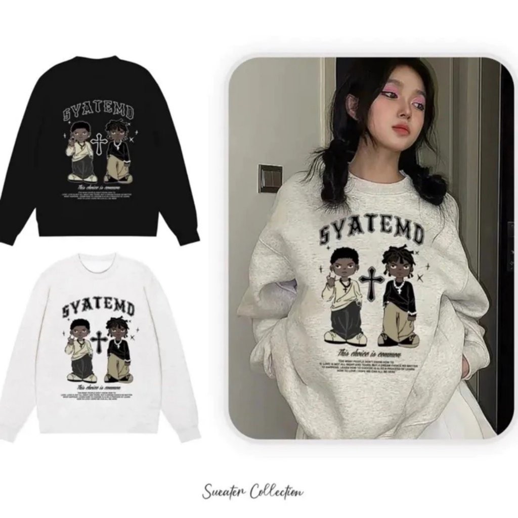 Áo Sweater Nỉ Bông Form Rộng Nam Nữ Unisex Dáng Oversize  In Hình Nhiều Phân Loại