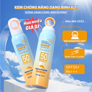 Kem chống nắng dạng bình xịt đầu phủ 360 độ SPF+ PA+++ Ova Mingduo lọ 150ml, dưỡng ẩm nâng tone da.