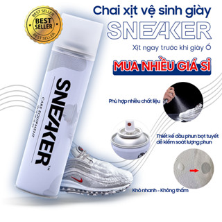 Chai xịt vệ sinh giày Sneaker 300ml bọt tuyết, dung dịch giặt khô làm sạch giầy không cần dùng nước.