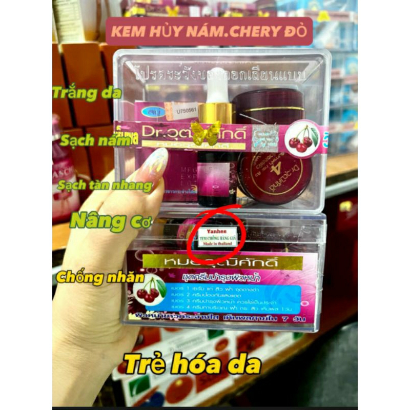 Combo Kem Dưỡng Trắng  Chary + serum lọ to 50ml Thái Lan